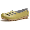 Cut-out Slip Design Casual Loafers Leather Shoes Ballet Footwear For Woman