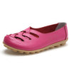 Cut-out Slip Design Casual Loafers Leather Shoes Ballet Footwear For Woman