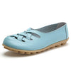 Cut-out Slip Design Casual Loafers Leather Shoes Ballet Footwear For Woman