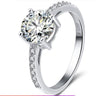925 Sterling Silver Shiny Cubic Zircon Prong Setting Wedding Ring