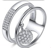 925 Sterling Silver Shiny Cubic Zircon Pave Setting Women Rings