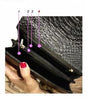 PU Leather Crocodile Pattern Designer Flap Clutch Bag for Women