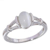 Lab White Opal 925 Sterling Silver Wedding Ring for Women