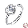 Simulated CZ 925 Sterling Silver Sparkling Love Heart Ring For Women