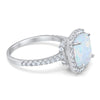 925 Sterling Silver Halo Art Deco Cushion Cut CZ Wedding Engagement Ring