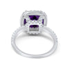 925 Sterling Silver Halo Art Deco Cushion Cut CZ Wedding Engagement Ring