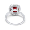 925 Sterling Silver Halo Art Deco Cushion Cut CZ Wedding Engagement Ring