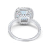 925 Sterling Silver Halo Art Deco Cushion Cut CZ Wedding Engagement Ring