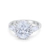 925 Sterling Silver CZ Baguette Halo Art Deco Oval Wedding Engagement Ring