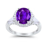 925 Sterling Silver CZ Baguette Halo Art Deco Oval Wedding Engagement Ring