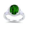 925 Sterling Silver CZ Baguette Halo Art Deco Oval Wedding Engagement Ring
