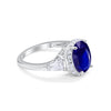 925 Sterling Silver CZ Baguette Halo Art Deco Oval Wedding Engagement Ring