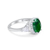 925 Sterling Silver CZ Baguette Halo Art Deco Oval Wedding Engagement Ring