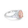 925 Sterling Silver CZ Baguette Halo Art Deco Oval Wedding Engagement Ring