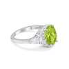 925 Sterling Silver CZ Baguette Halo Art Deco Oval Wedding Engagement Ring