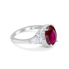 925 Sterling Silver CZ Baguette Halo Art Deco Oval Wedding Engagement Ring