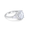 925 Sterling Silver CZ Baguette Halo Art Deco Oval Wedding Engagement Ring