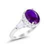 925 Sterling Silver CZ Baguette Halo Art Deco Oval Wedding Engagement Ring