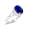925 Sterling Silver CZ Baguette Halo Art Deco Oval Wedding Engagement Ring