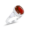 925 Sterling Silver CZ Baguette Halo Art Deco Oval Wedding Engagement Ring