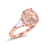 925 Sterling Silver CZ Baguette Halo Art Deco Oval Wedding Engagement Ring