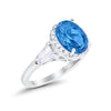 925 Sterling Silver CZ Baguette Halo Art Deco Oval Wedding Engagement Ring