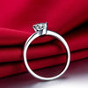 Heart Shaped Simulated CZ 925 Sterling Silver Solitaire Engagement Wedding Band Ring