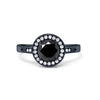 925 Sterling Silver Round CZ Halo Art Deco Fashion Jewelry Promise Ring