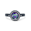925 Sterling Silver Round CZ Halo Art Deco Fashion Jewelry Promise Ring