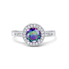925 Sterling Silver Round CZ Halo Art Deco Fashion Jewelry Promise Ring