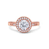 925 Sterling Silver Round CZ Halo Art Deco Fashion Jewelry Promise Ring