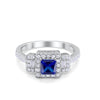 925 Sterling Silver Art Deco Princess Cut Round Baguette CZ Wedding Ring