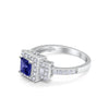 925 Sterling Silver Art Deco Princess Cut Round Baguette CZ Wedding Ring