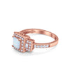 925 Sterling Silver Art Deco Princess Cut Round Baguette CZ Wedding Ring