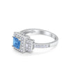 925 Sterling Silver Art Deco Princess Cut Round Baguette CZ Wedding Ring