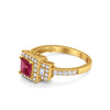 925 Sterling Silver Art Deco Princess Cut Round Baguette CZ Wedding Ring