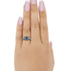 925 Sterling Silver Art Deco Princess Cut Round Baguette CZ Wedding Ring