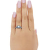 925 Sterling Silver Art Deco Princess Cut Round Baguette CZ Wedding Ring
