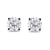 925 Sterling Silver 4 Prong Butterfly Back Black Tone Round Casting CZ Stud Earrings