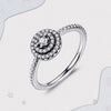 925 Sterling Silver Round Clear CZ Women Engagement Ring