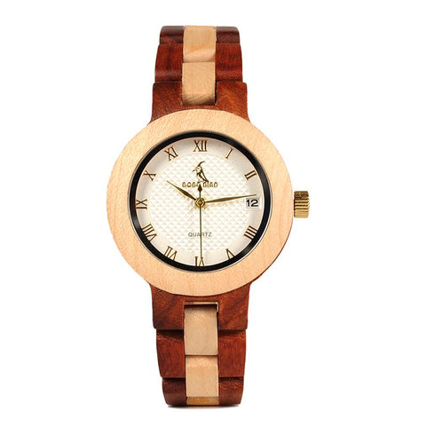 Top Brand Luxury Rose Sandal Wood Design Watch For Women