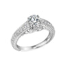 2Pcs 925 Sterling Silver Round CZ Bridal Set Wedding Engagement Ring