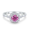 Art Deco Wedding Engagement Ring Round Cubic Zirconia Solid 925 Sterling Silver
