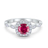 Art Deco Wedding Engagement Ring Round Cubic Zirconia Solid 925 Sterling Silver