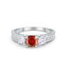New 925 Sterling Silver Art Deco Vintage Style Three Stone CZ Engagement Ring