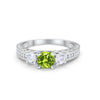 925 Sterling Silver Art Deco Vintage Style Three Stone CZ Engagement Ring
