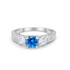925 Sterling Silver Art Deco Vintage Style Three Stone CZ Engagement Ring