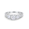 925 Sterling Silver Art Deco Vintage Style Three Stone CZ Engagement Ring