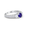925 Sterling Silver Art Deco Vintage Style Three Stone CZ Engagement Ring