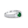 925 Sterling Silver Art Deco Vintage Style Three Stone CZ Engagement Ring